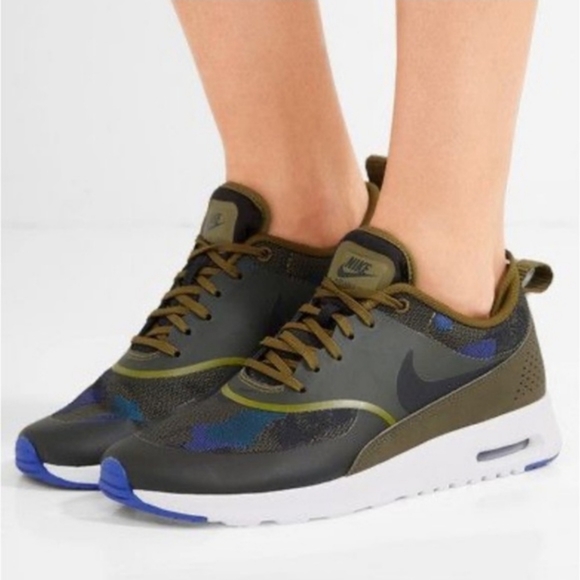Nike Air Max Thea CAMO Army Green Blue White - Picture 2 of 6